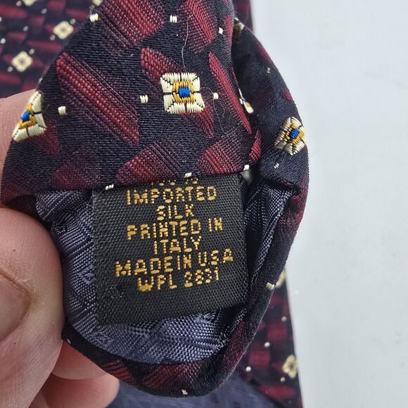 Studio By Fumagallis Tie Necktie Silk Printed in Italy Made USA L57” x W4” Suit - Picture 6 of 6